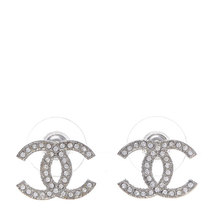 Chanel Crystal CC Earrings Silver 1 of 4