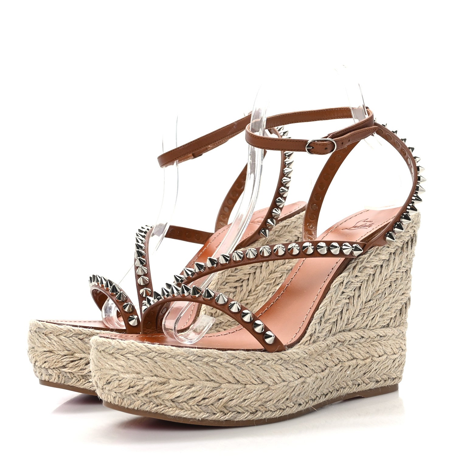 Christian Louboutin Calfskin Mafaldina 120 Wedge Sandals 40 Cuoio 3 of 7