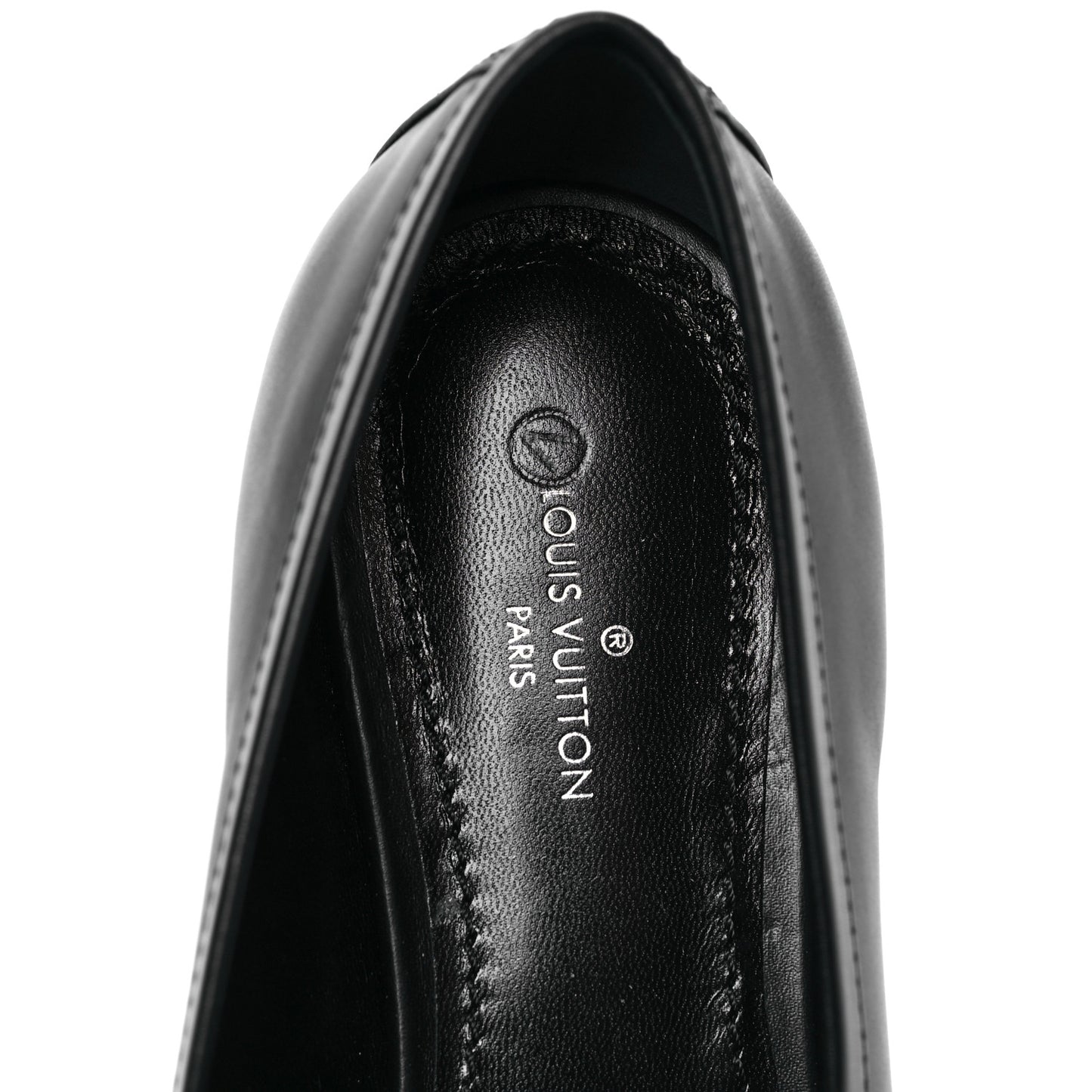 Calfskin Upper Case Flat Loafer 36 Black