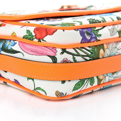 Gucci Canvas Flora Floral Shoulder Bag White Orange Fluo 8 of 10