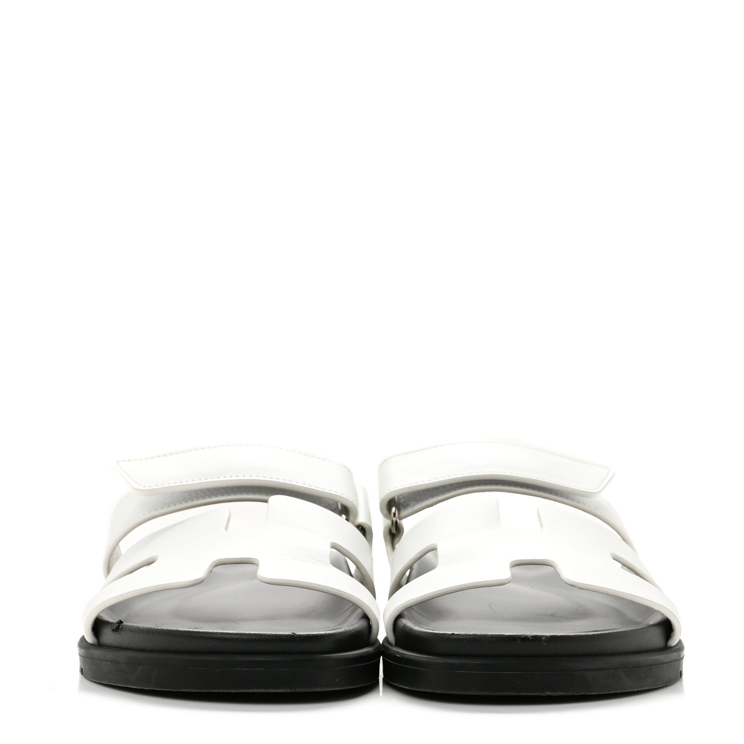 Hermes Calfskin Womens Chypre Sandals 38 White 3 of 13