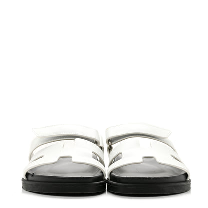 Hermes Calfskin Womens Chypre Sandals 38 White 3 of 13