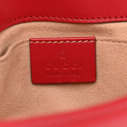 Gucci Calfskin Matelasse Mini GG Marmont Shoulder Bag Hibiscus Red 6 of 14