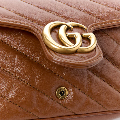 Gucci Azalea Calfskin Matelasse Diagonal Super Mini GG Marmont Shoulder Bag Cuir 12 of 13