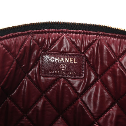 Chanel Sheepskin Quilted Large Vintage Mademoiselle Cosmetic Case Black 6 of 6