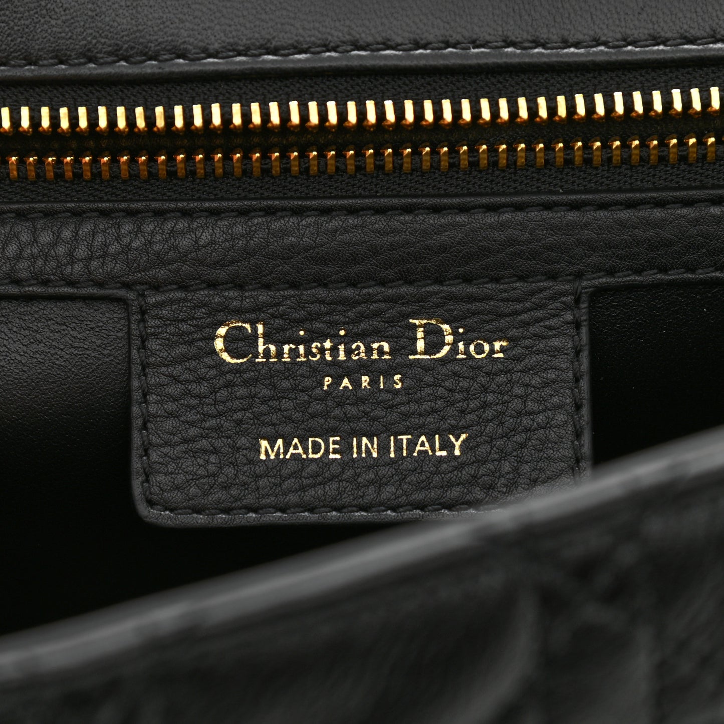 Grained Calfskin Cannage Large Caro Bag Black