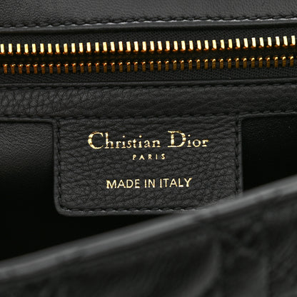 Christian Dior Grained Calfskin Cannage Large Caro Bag Black 6 of 10