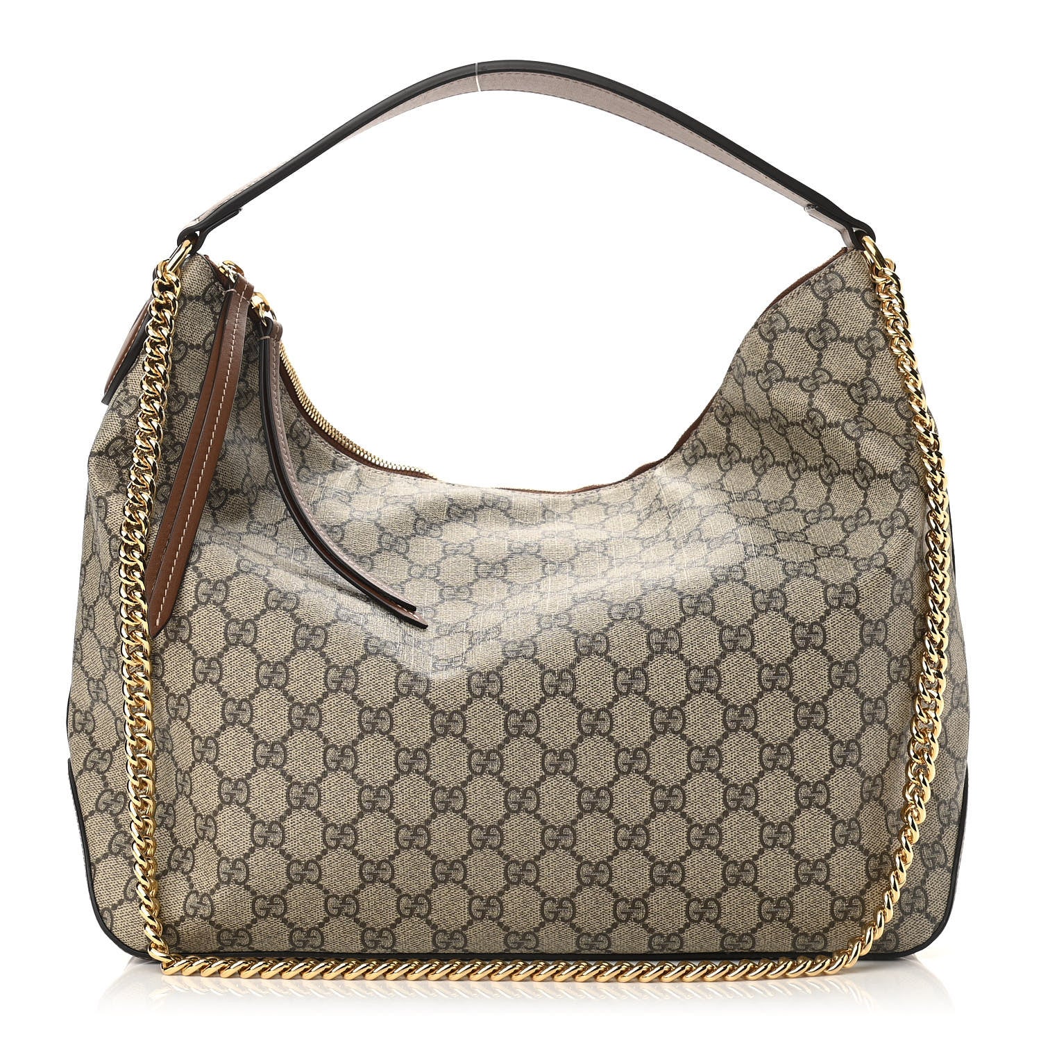 Gucci GG Supreme Monogram Large Linea A Hobo Light Brown 1 of 10