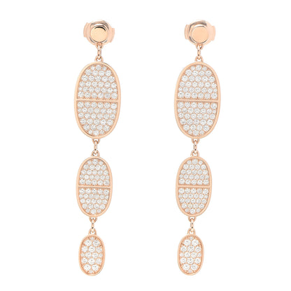Hermes 18K Rose Gold Diamond Chaine D'Ancre Verso Earrings 1 of 4