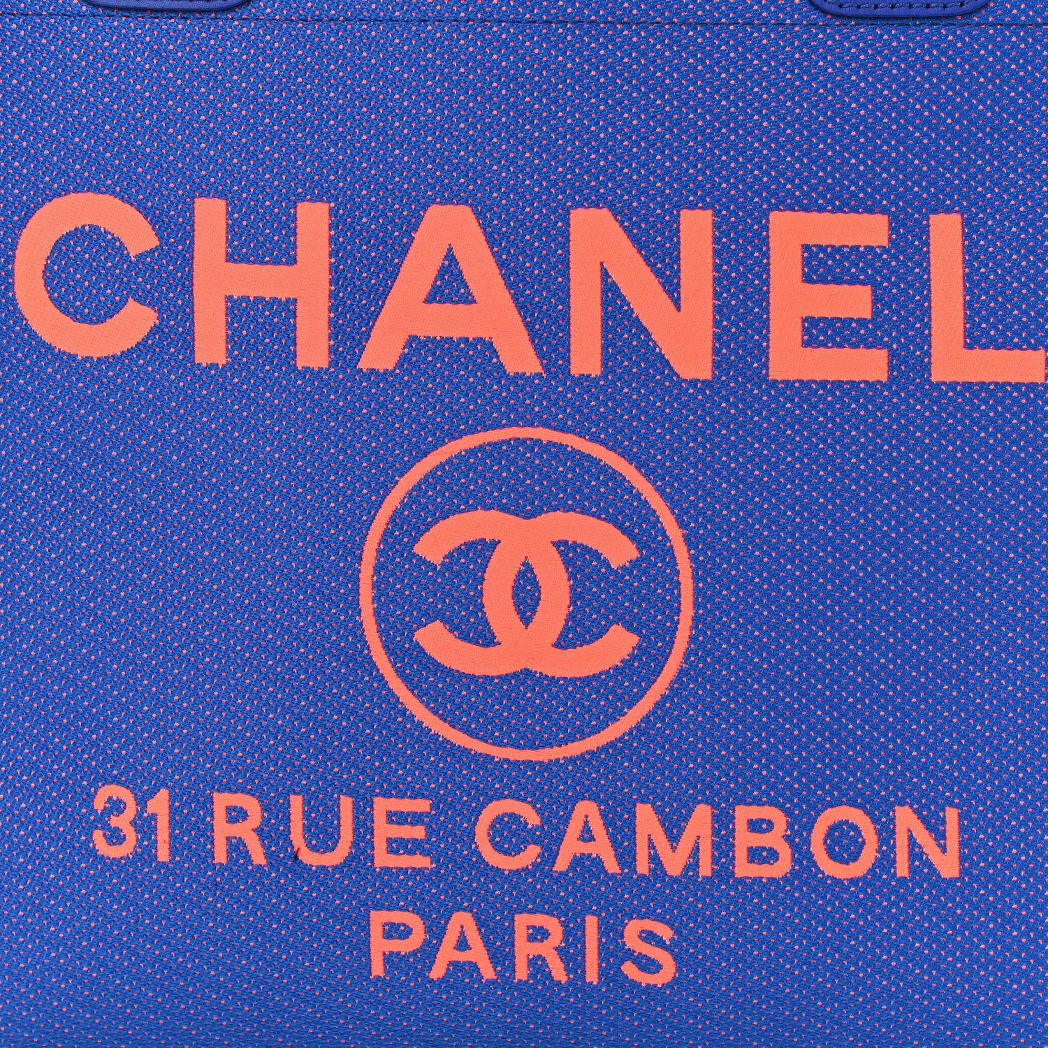 Chanel Mixed Fibers Mini Deauville Tote Blue Orange 8 of 10