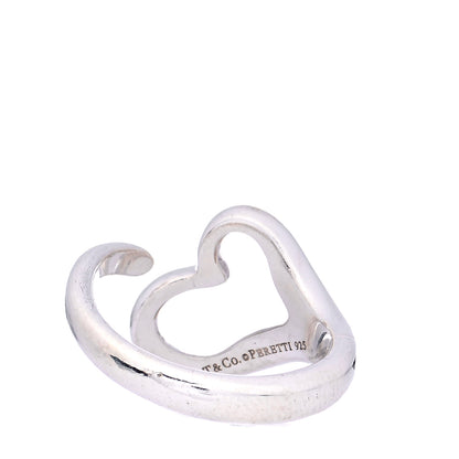 Tiffany Sterling Silver Elsa Peretti Open Heart Ring 54 7 3 of 4