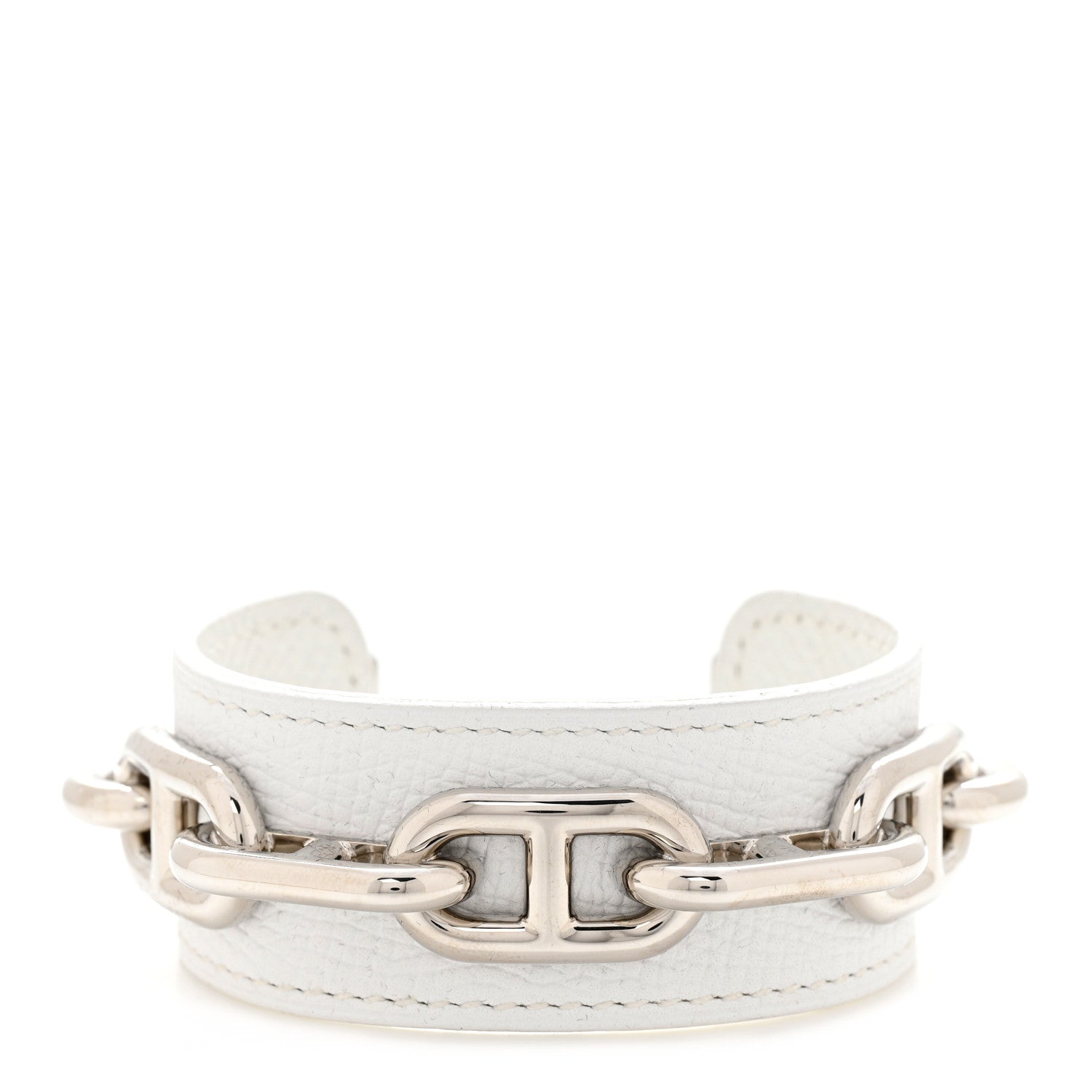 Hermes Epsom Chaine D'Ancre Bracelet M White 1 of 7