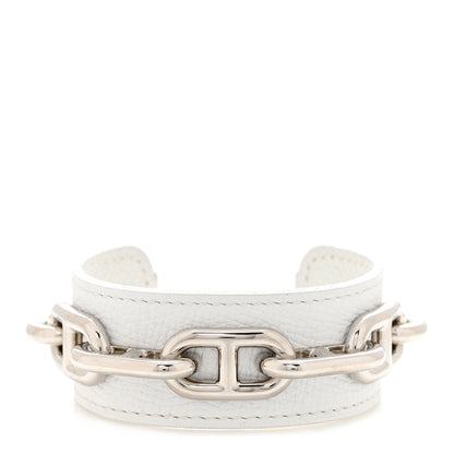Hermes Epsom Chaine D'Ancre Bracelet M White 1 of 7