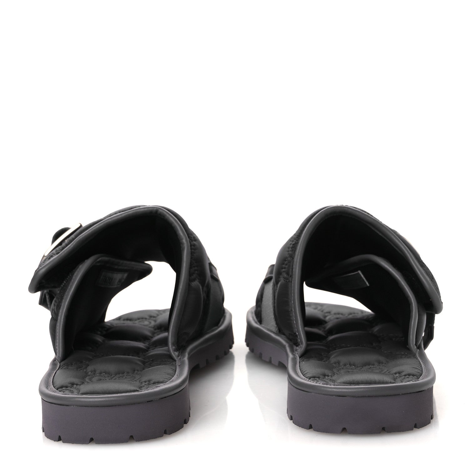 Gucci Nylon Calfskin GG Matelasse Mens Slide Sandals 11 Blue Grey 6 of 10