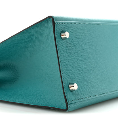 Hermes Epsom Kelly Sellier 32 Bleu Paon 9 of 13
