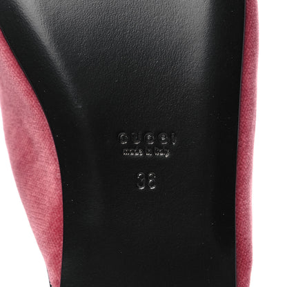 Gucci Velvet Crystal Snake Embroidered Womens Slippers 36 Tibet Red 6 of 9