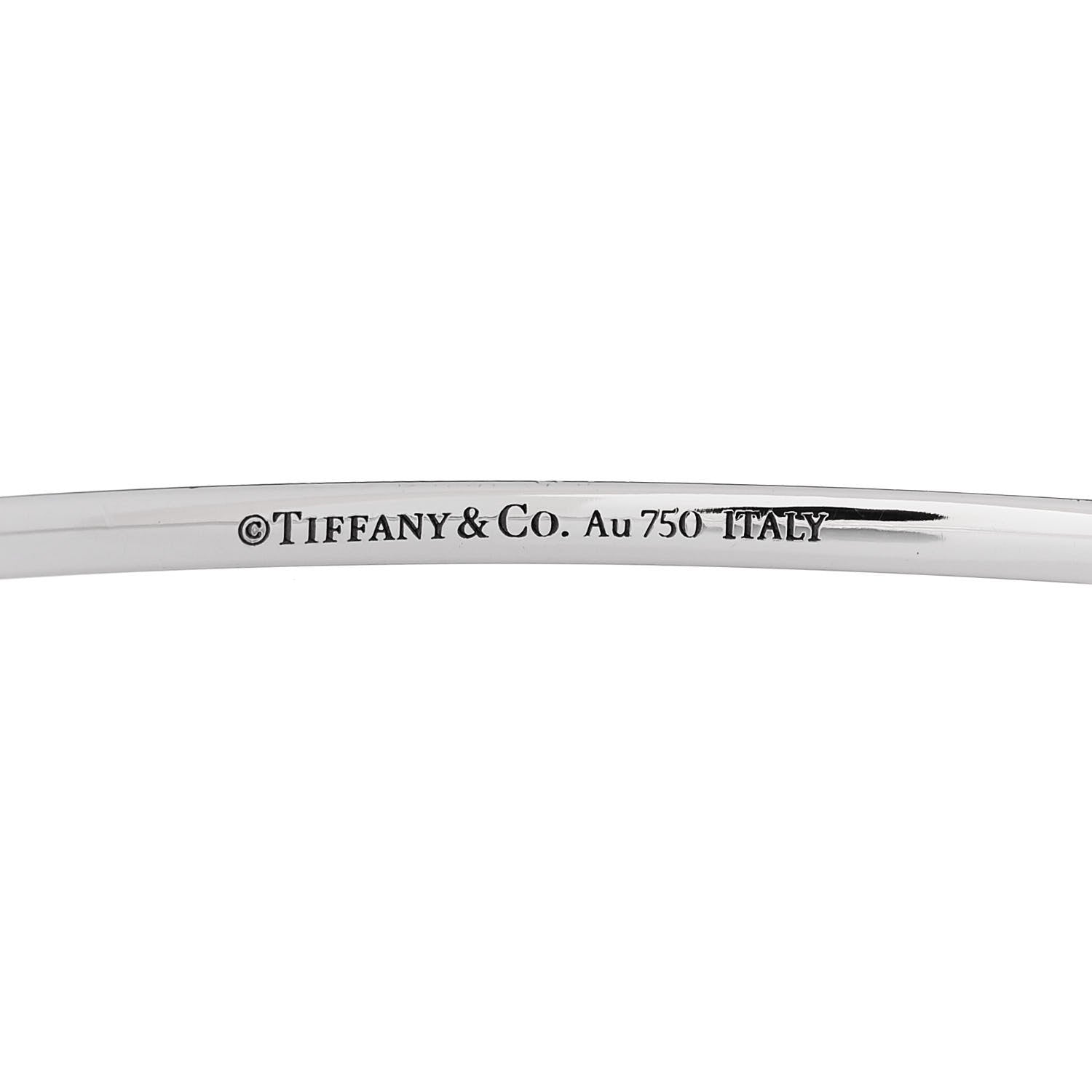 Tiffany 18K White Gold Diamond Metro Bangle Bracelet 3 of 4