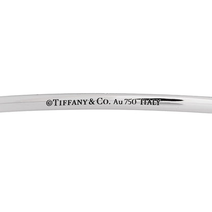 Tiffany 18K White Gold Diamond Metro Bangle Bracelet 3 of 4