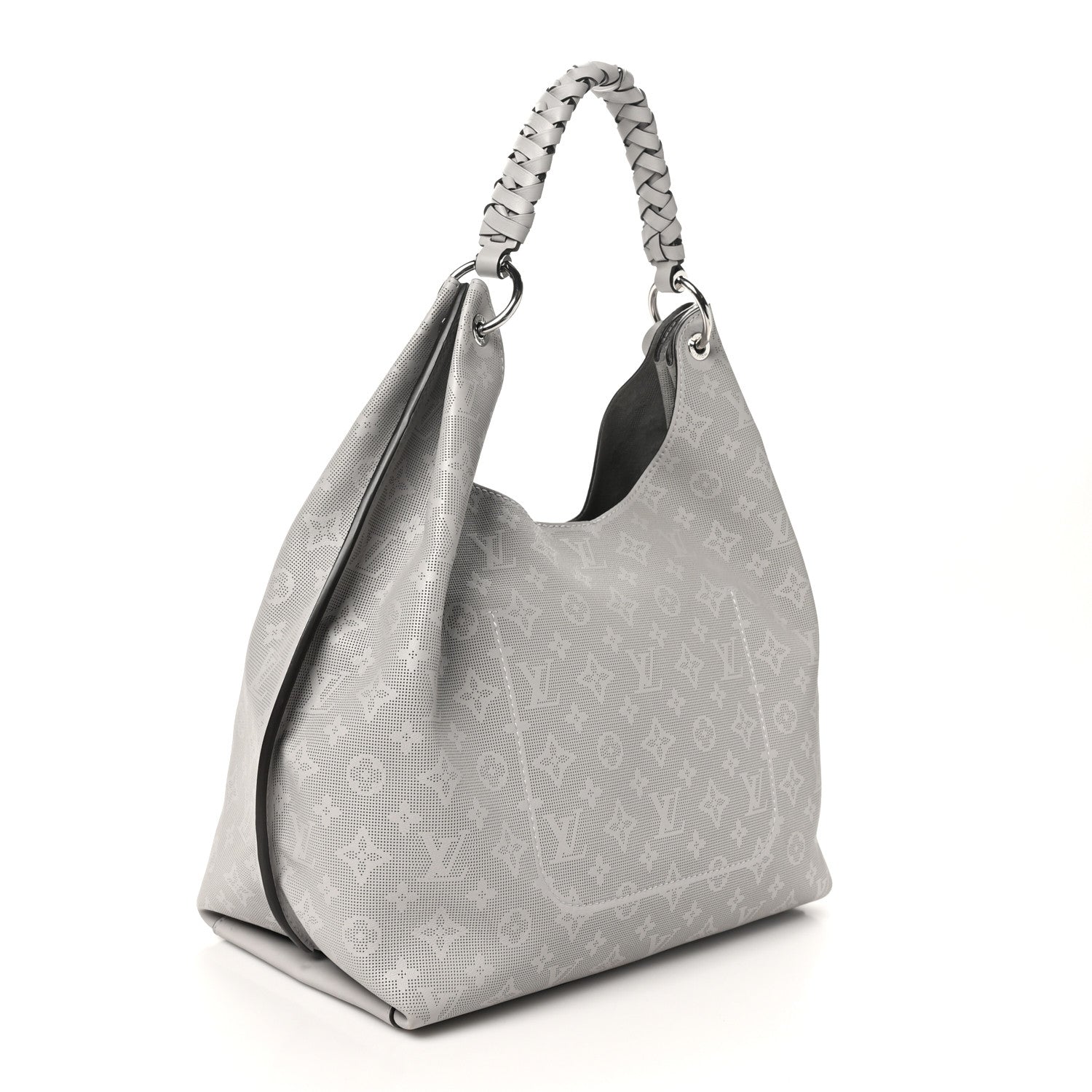 Louis Vuitton Reverse Mahina Carmel Hobo Gris Souris Gray 3 of 9