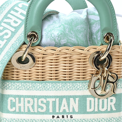 Christian Dior Wicker Oblique Mini Lady Dior Bag Aquamarina 7 of 9