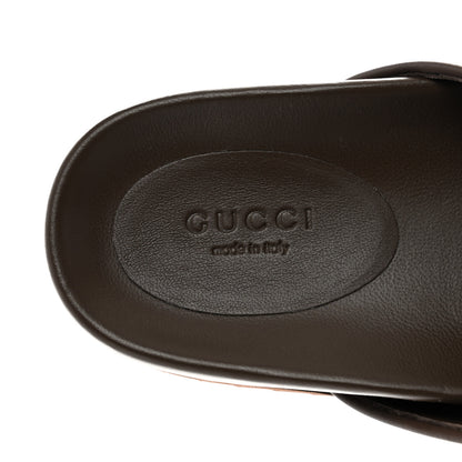 Gucci GG Supreme Monogram Miro Soft Calfskin Womens Horsebit Slippers 38 Beige Ebony New Acero 7 of 9