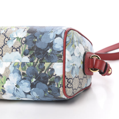 Gucci GG Supreme Monogram Blooms Mini Boston Navy Blue Hibiscus 10 of 11