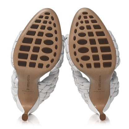 Bottega Veneta Nappa Twisted Padded Intrecciato Curve Slide Sandals 36 Optic White 5 of 8