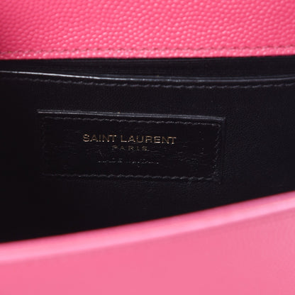 Saint Laurent Grain De Poudre Small Monogram Kate Satchel Fuchsia 8 of 9