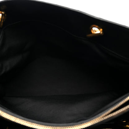 Saint Laurent Smooth Calfskin Matelasse Chevron Monogram Shopping Bag Black 5 of 14