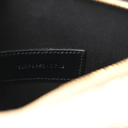 Saint Laurent Metallic Crackled Calfskin Matelasse Chevron Monogram Envelope Chain Wallet Gold 7 of 11