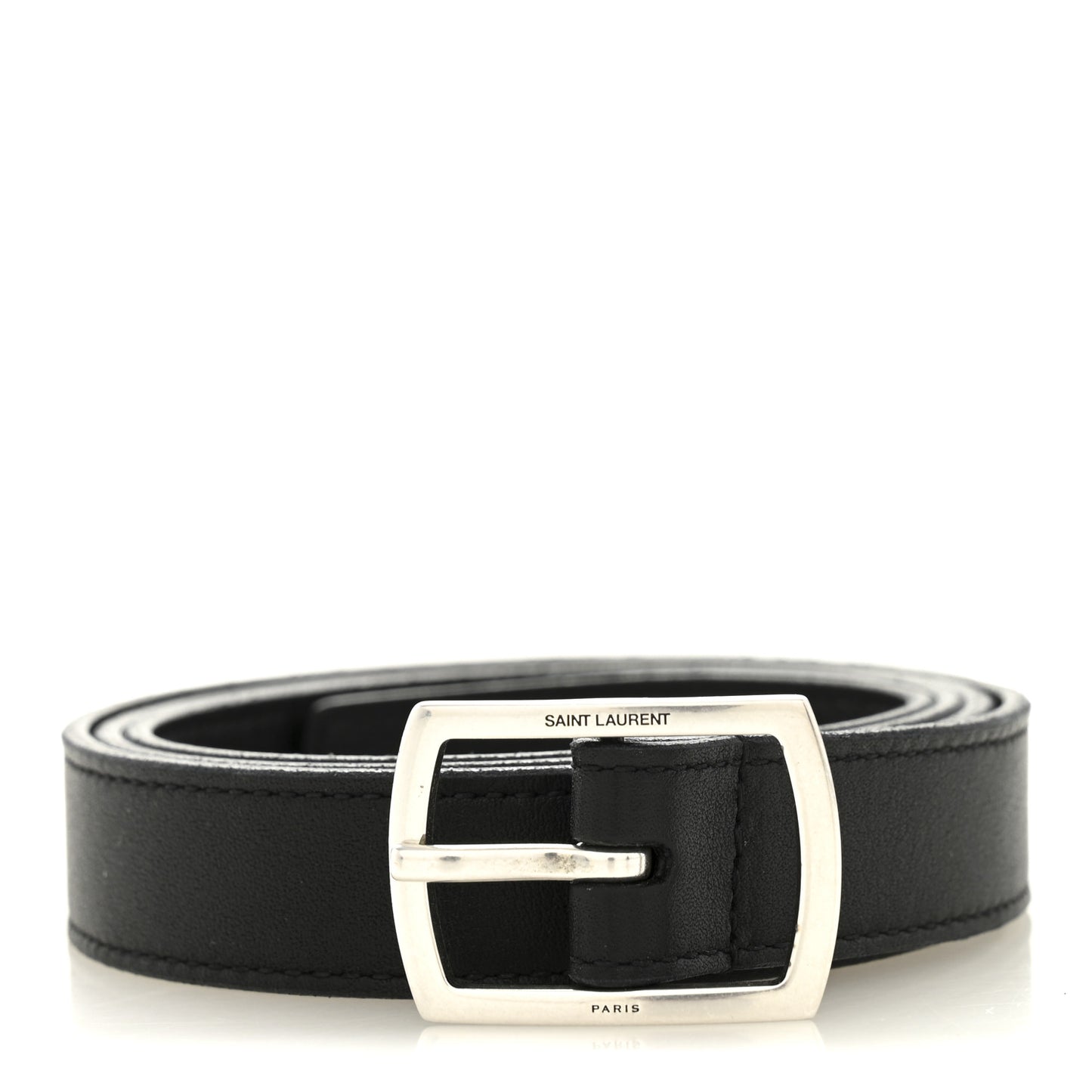 Smooth Calfskin Square Buckle Belt 80 32 Black