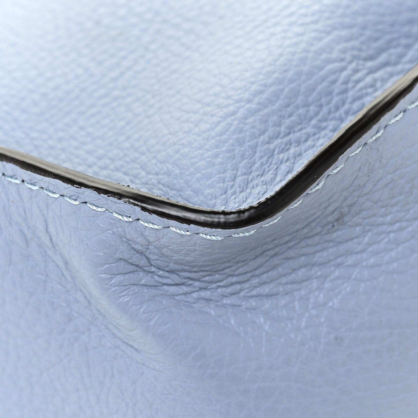 Calfskin Small Marcie Satchel Washed Blue