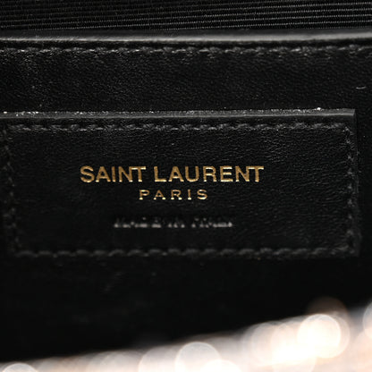 Saint Laurent Metallic Canvas Woven Classic Monogram Kate Tassel Clutch Ciad Argento 6 of 12