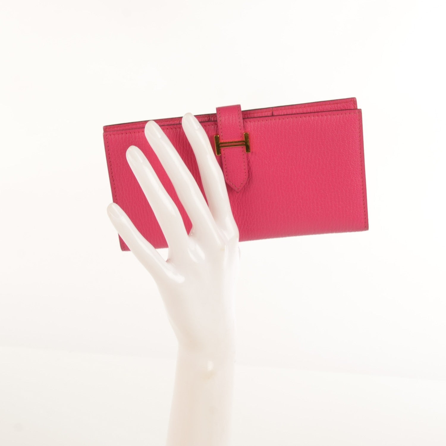 Hermes Chevre Mysore Bearn Gusset Wallet Fuchsia 2 of 13