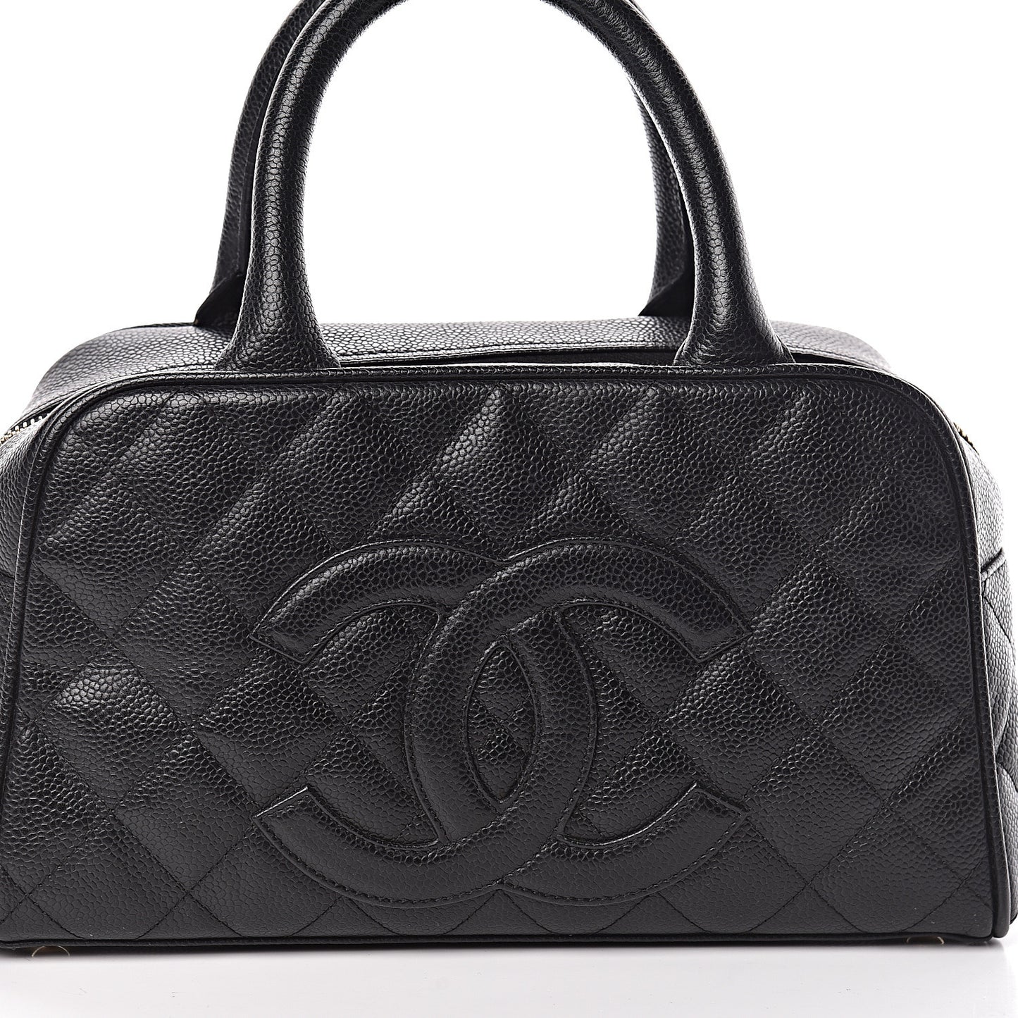 Caviar Quilted Small Bowler Black
