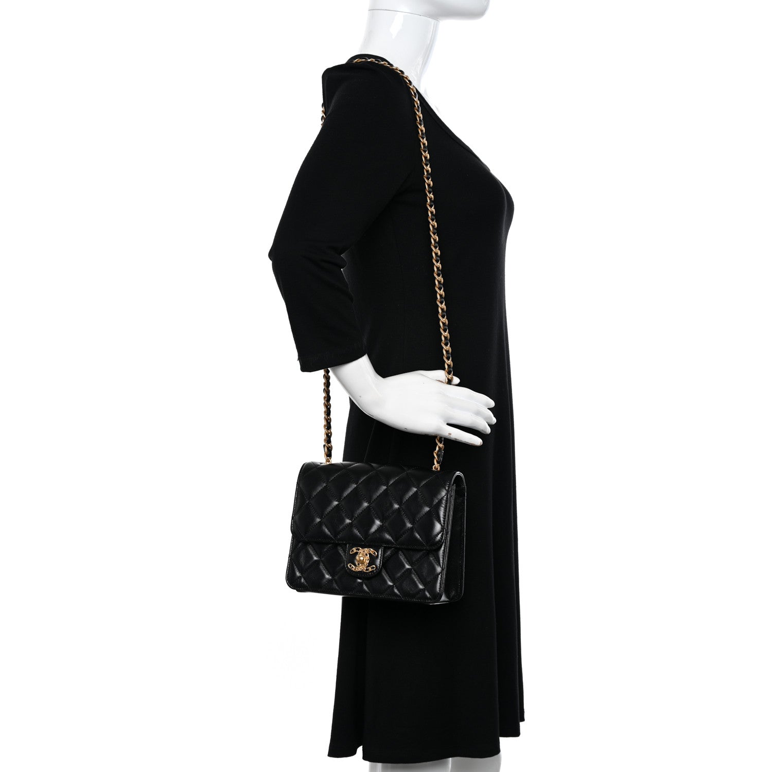 Chanel Shiny Lambskin Quilted Mini Flap Black 2 of 12