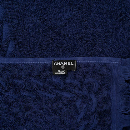 Chanel Terry Cotton CC Beach Towel Blue 4 of 4