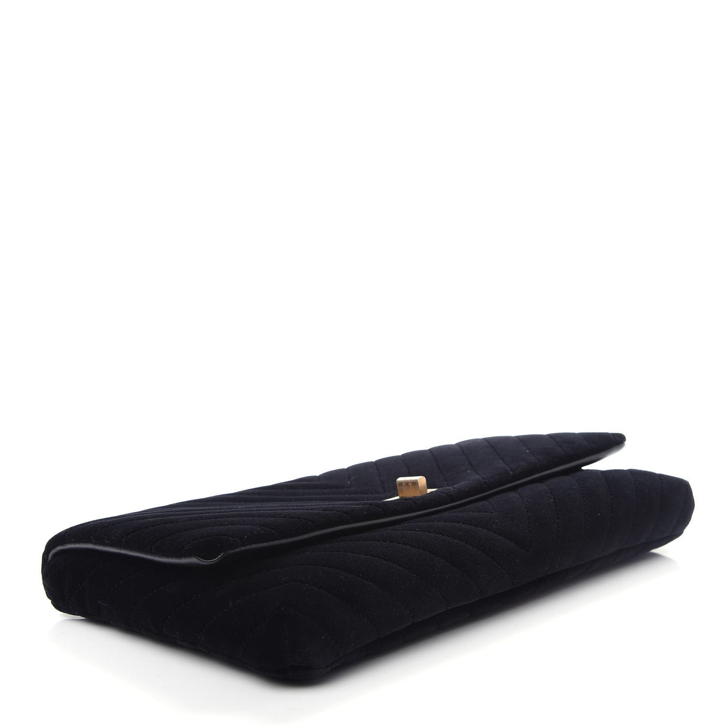 Velvet Chevron Quilted Reissue 2.55 Clutch Black