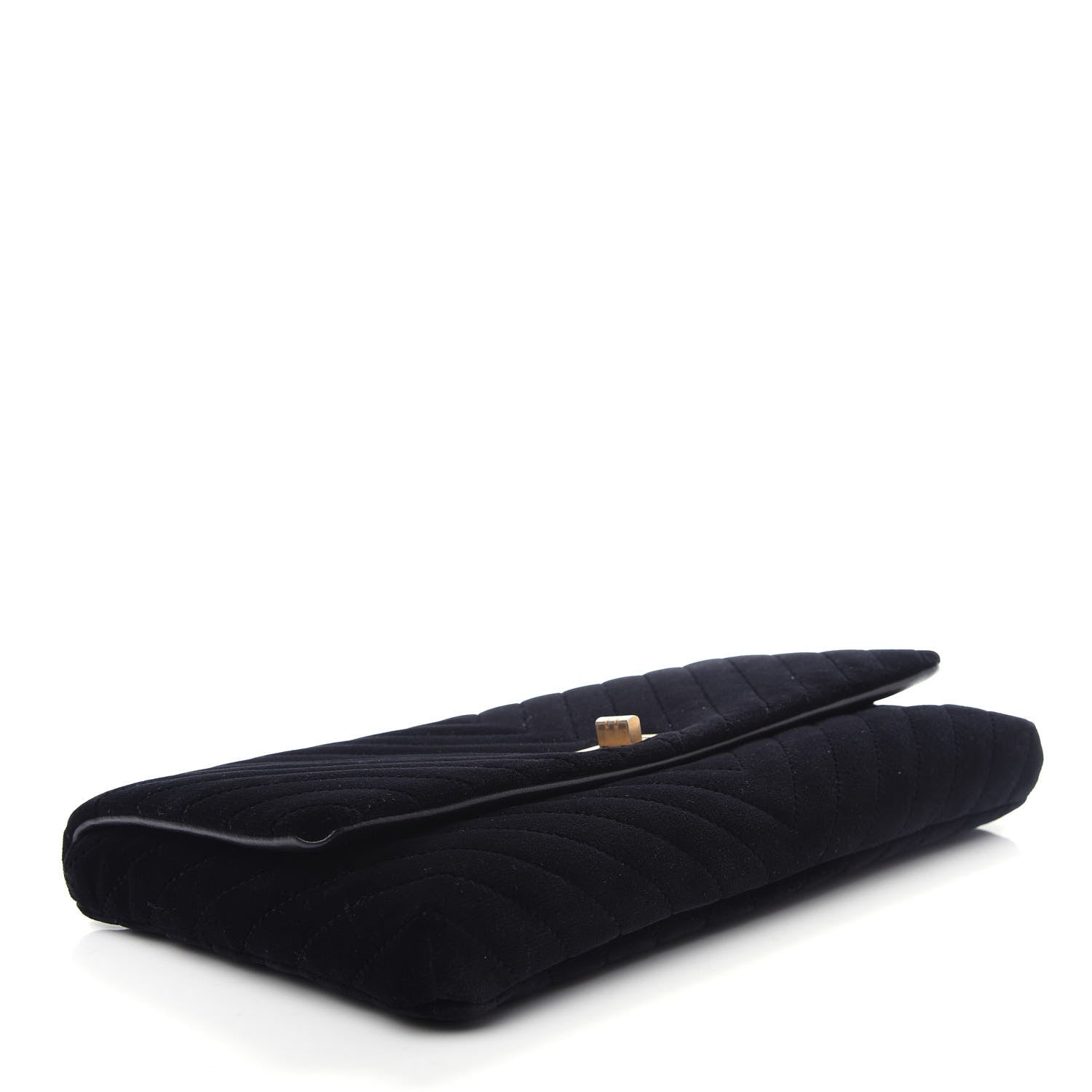 Chanel Velvet Chevron Quilted Reissue 2.55 Clutch Black 4 of 7