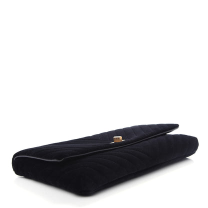 Chanel Velvet Chevron Quilted Reissue 2.55 Clutch Black 4 of 7