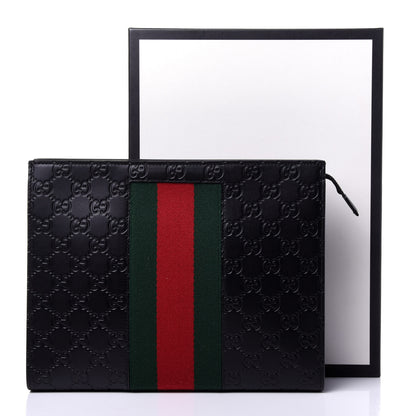 Gucci Guccissima Signature Web New Web Cosmetic Case Black 11 of 11