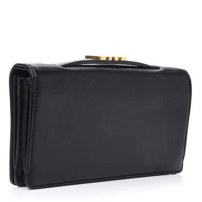 Christian Dior Lambskin Embroidered Tarot Pouch Clutch Black 2 of 6