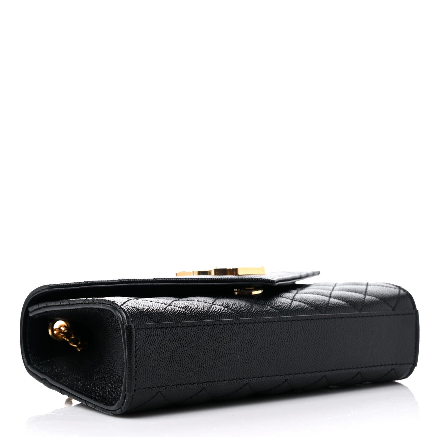 Grain De Poudre Textured Mixed Matelasse Triquilt Small Monogram Satchel Black