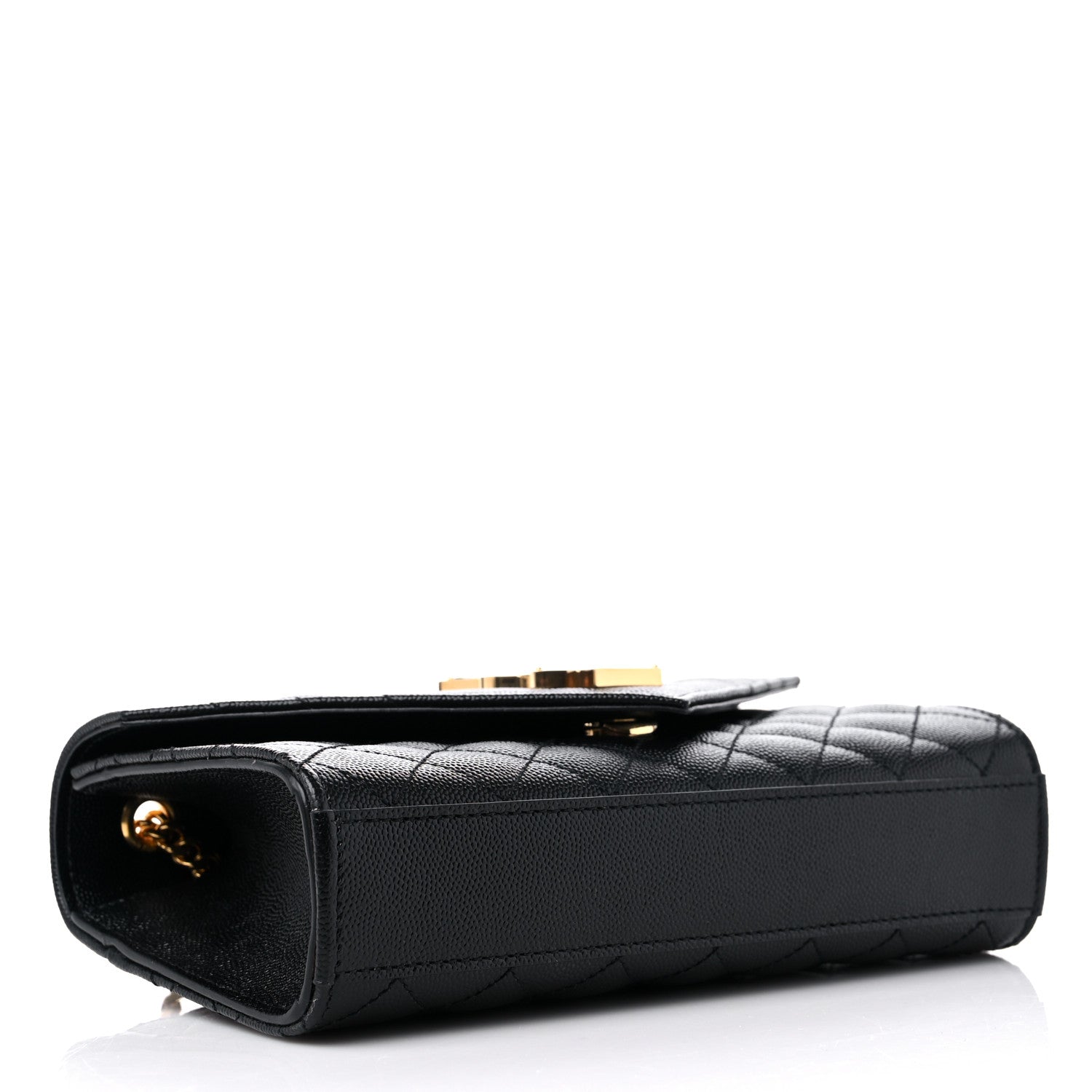 Saint Laurent Grain De Poudre Textured Mixed Matelasse Triquilt Small Monogram Satchel Black 3 of 8