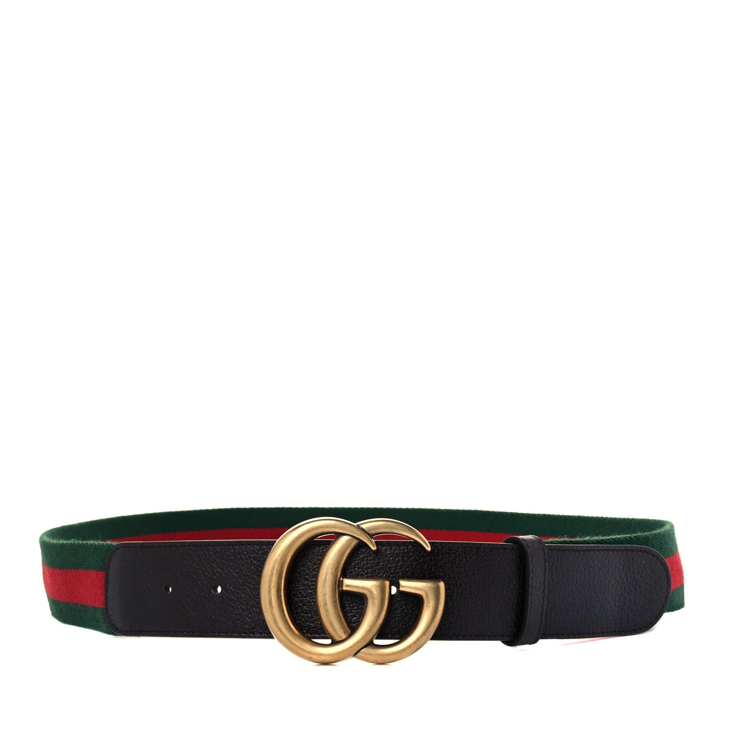 Nylon Textured Calfskin Double G Web 40mm Belt 95 38 Green Red Dark Cocoa