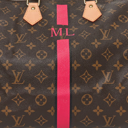 Louis Vuitton Monogram My LV Heritage Speedy 40 Fuchsia Blue Marine 8 of 10