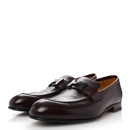 Hermes Goatskin Mens Paris Loafers 42 Marron Mahogany 4 of 12