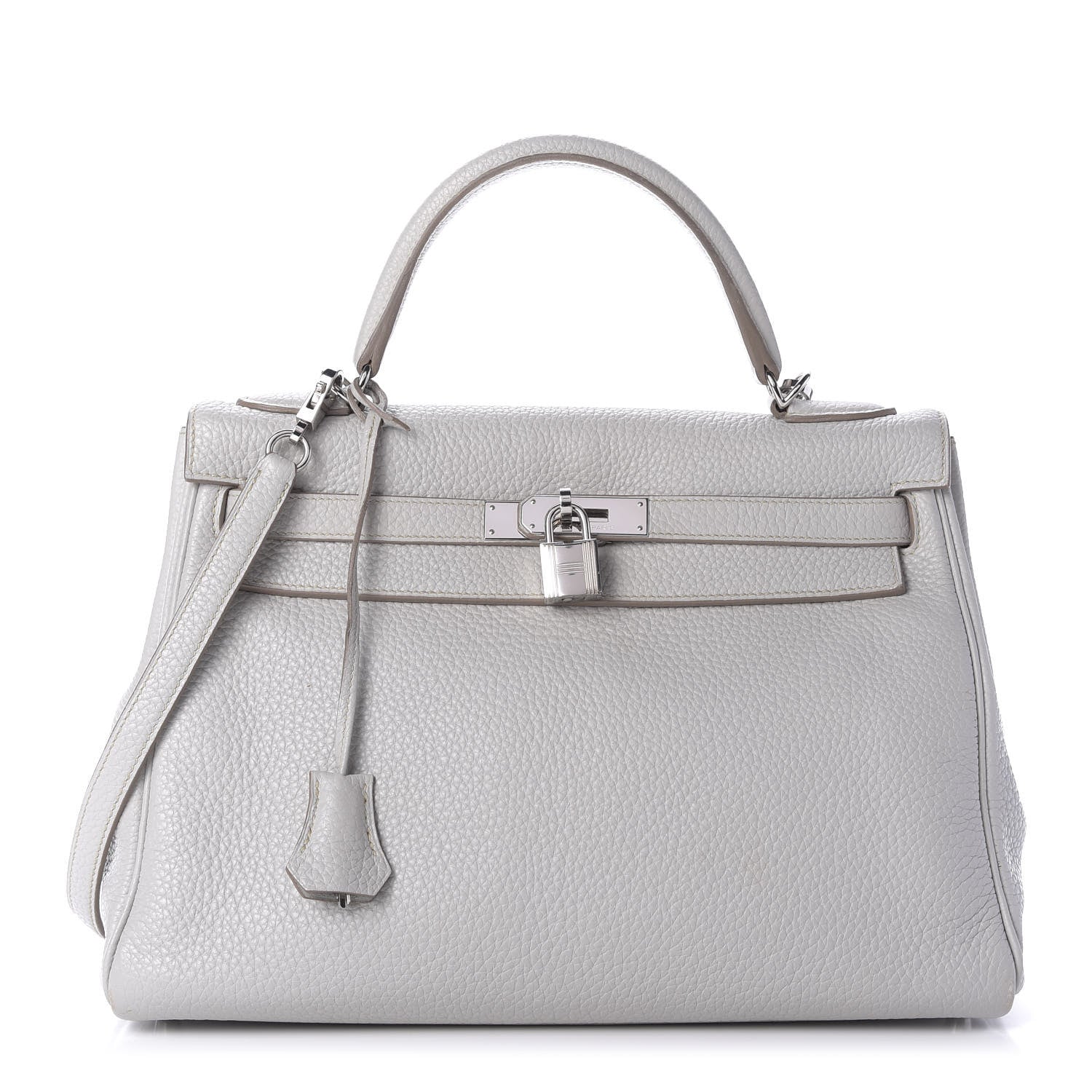 Hermes Taurillon Clemence Kelly Retourne 32 Gris Perle 1 of 13