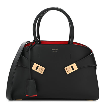 Salvatore Ferragamo Calfskin Small Hug Bag Black 1 of 9