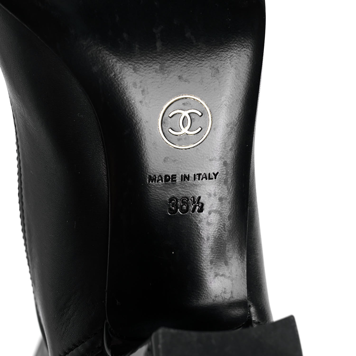 Chanel Lambskin Grosgrain Cap Toe Ankle Boots 36.5 Black 7 of 7